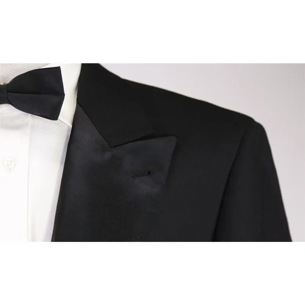 Alton Lane Tailored Fit Black Peak Lapel Tuxedo Wedding Formal Blazer Jacket 44L